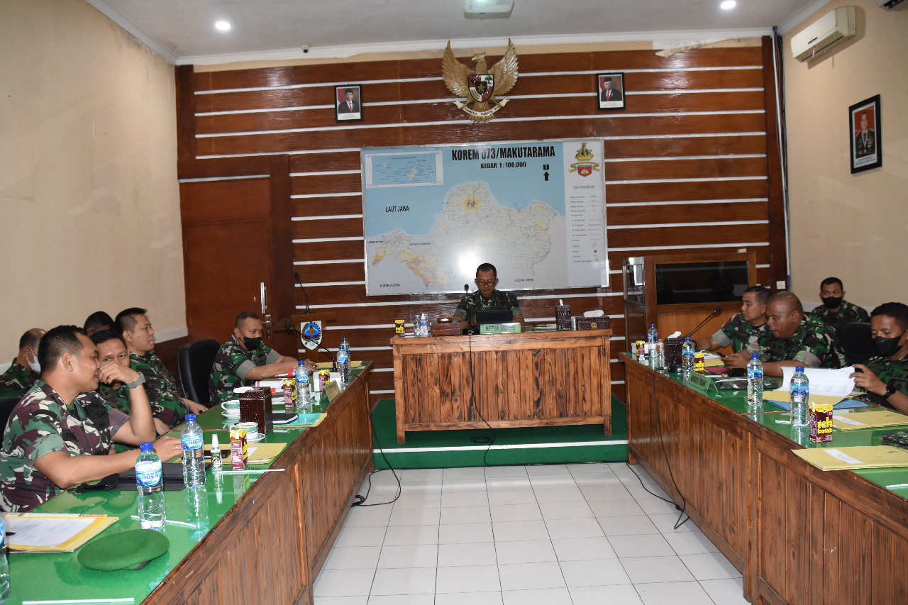 Tuntutan Kinerja, Danrem 073/Makutarama Pimpin Sidang Pankar Jabatan Perwira Triwulan IV TA. 2021